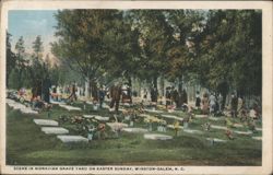 Moravian Grave Yard on Easter Sunday, Winston-Salem, NC Postcard