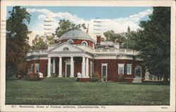 Monticello, Home of Thomas Jefferson Postcard