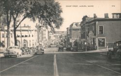 Court Street, Auburn, Maine Postcard