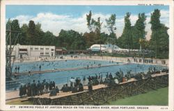Swimming Pools at Jantzen Beach on the Columbia River Postcard