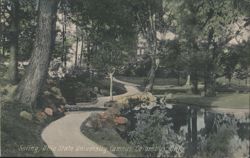 Spring Path & Pond, Ohio State University Campus Postcard