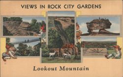 Views in Rock City Gardens, Lookout Mountain Postcard