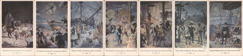 Set of 7: Colonial America / Revolutionary War Postcards