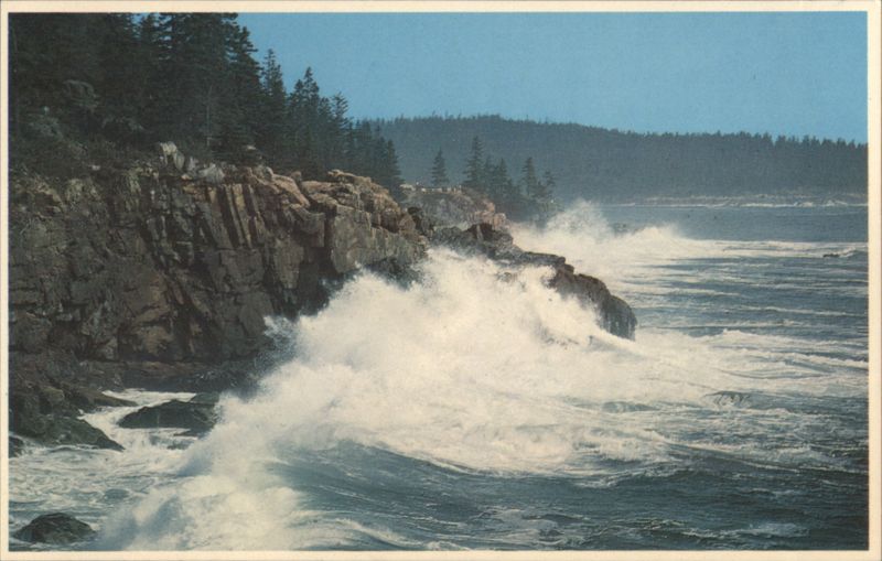 Northeaster - Storm Battering Rocks along Ocean Drive Maine