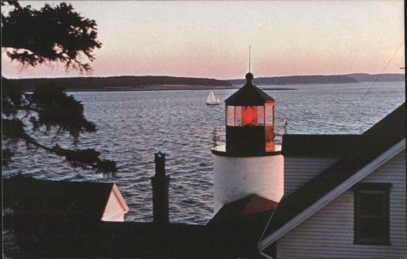 Flashing Red Light Bass Harbor Head Lighthouse, ME Maine