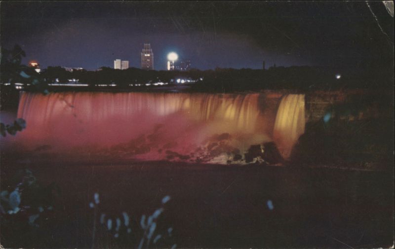 American Falls Niagara Illumination, Night View Niagara Falls Canada