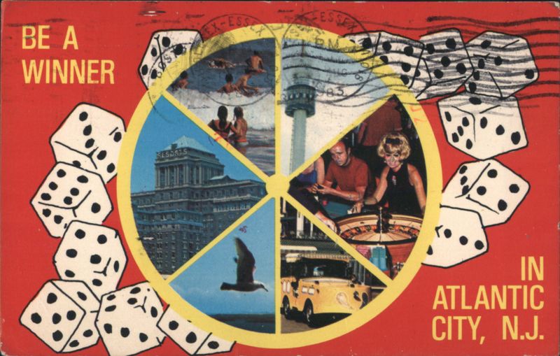 Atlantic City NJ Gambling Resort Wheel Dice Beach Casino New Jersey