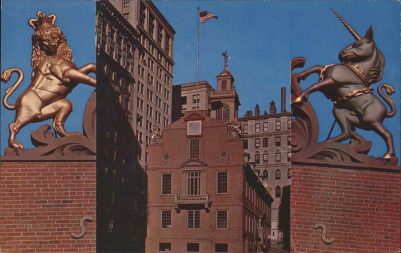Old State House, Boston, Lion and Unicorn Statues Massachusetts