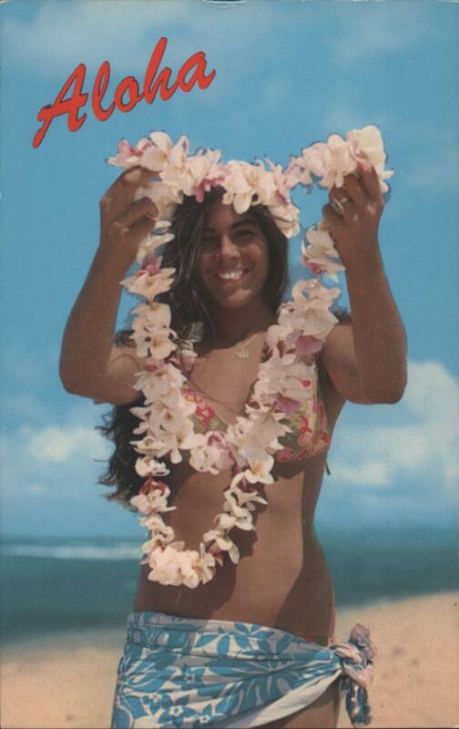 Aloha, Woman with Leis, Hawaii's Traditional Gesture Honolulu