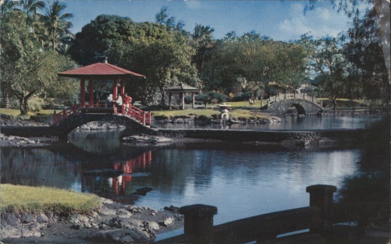 Liliuokalani Park, Pavilion & Half Moon Bridges, Hilo, HI Hawaii