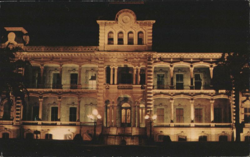 Iolani Palace at Night Honolulu Hawaii