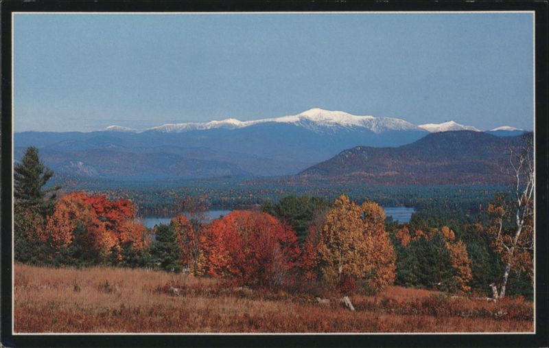 Snowcapped Mount Washington from Conway Lake, NH New Hampshire