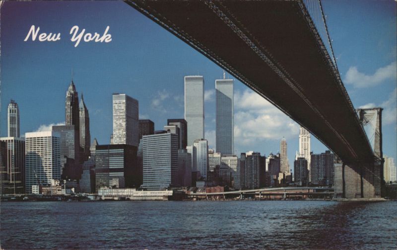 Brooklyn Bridge & Lower Manhattan Skyline, World Trade Center New York