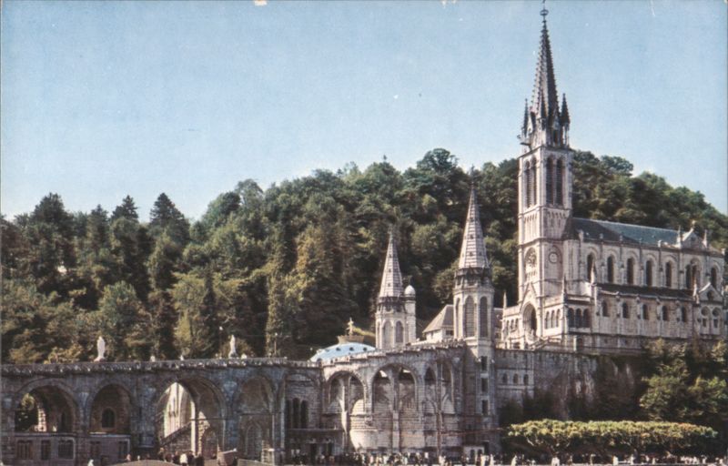 Basilica and Gave River, Lourdes France