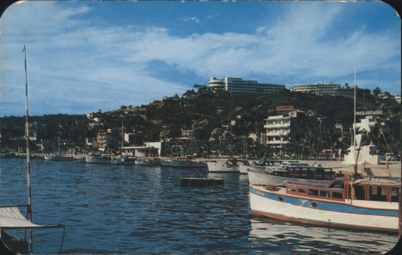 Water Front with Fishing Boats, Acapulco, Mexico Lloyd B. Stearns