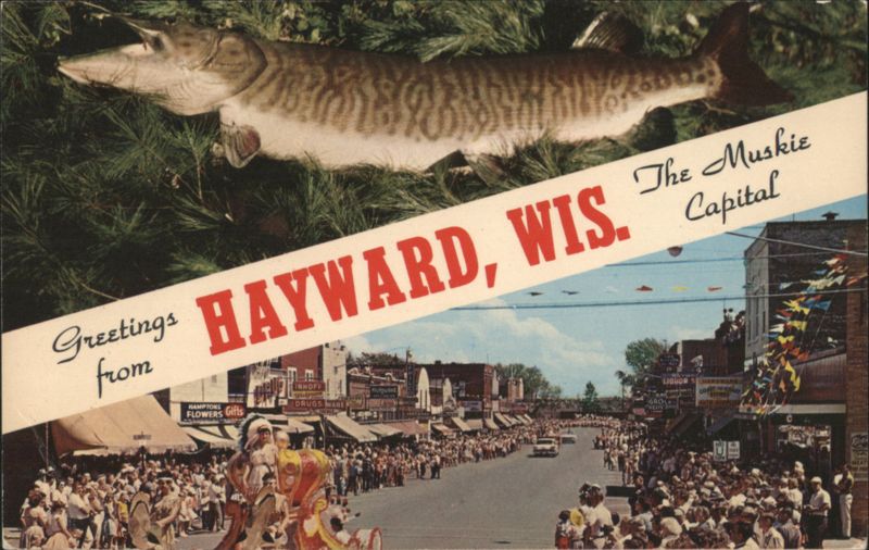Muskie Capital of the World, Main Street Parade, Hayward, WI Wisconsin