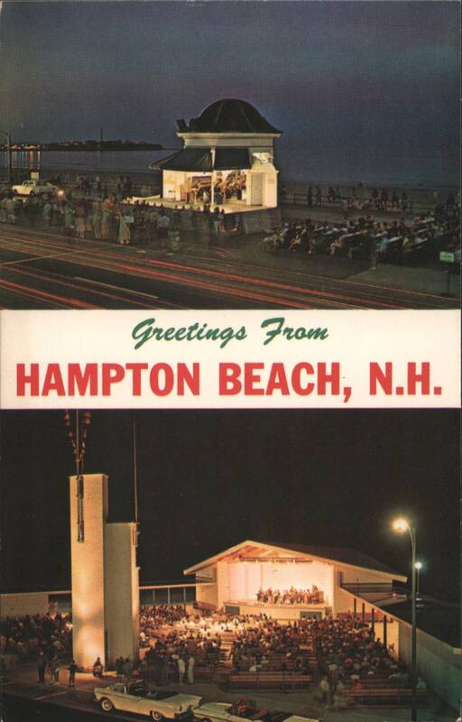 Hampton Beach, NH Sea-Shell & Outdoor Concert at Night New Hampshire