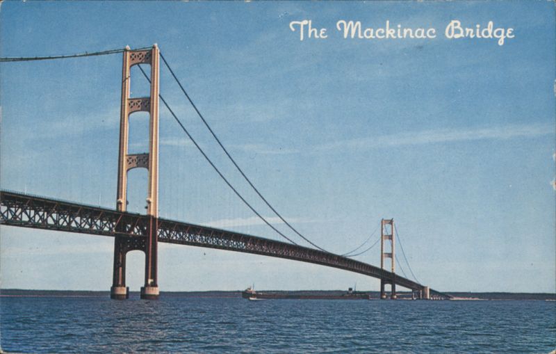 The Mackinac Bridge Connecting Michigan's Peninsulas Straits of Mackinac
