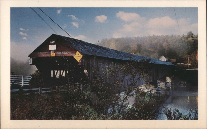 Bath Covered Bridge, Low Clearance Sign New Hampshire