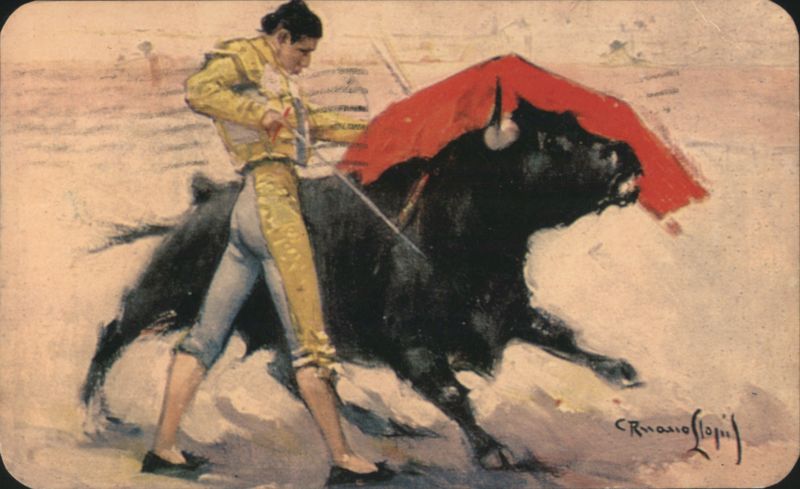 Bullfight Matador performing 'Chest pass' by Velazquez