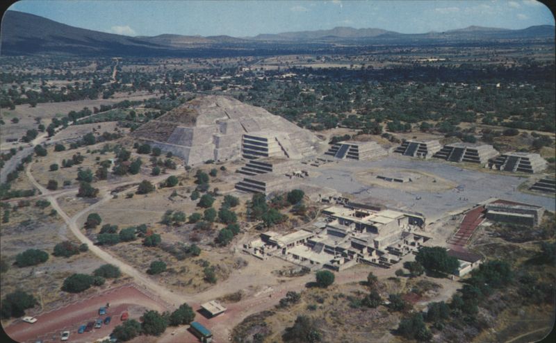 Aerial View of Plaza and Pyramid of the Moon, Teotihuacán México