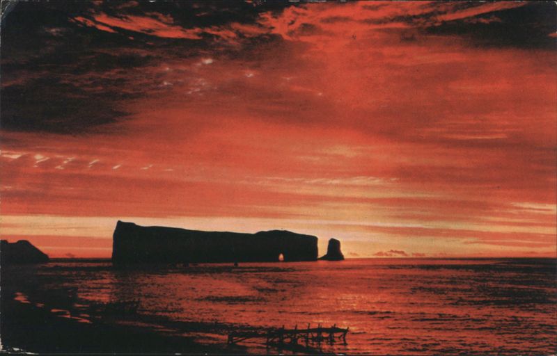 Canadian Sunset, Percé Rock Canada C.N.R. Misc. Canada