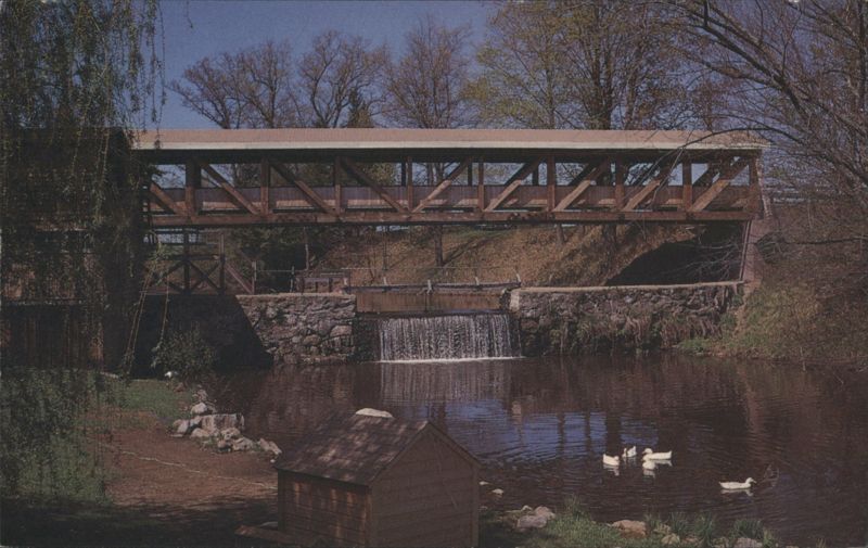 Covered Bridge & Millpond, Bedford, NH New Hampshire