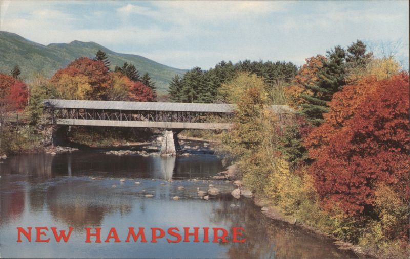 Saco River Bridge, Autumn Foliage, New Hampshire Conway