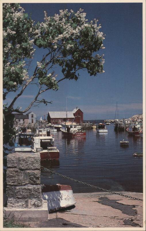 Motif Number One, Rockport, MA, framed by beautiful lilacs Massachusetts
