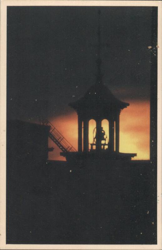 Boott Mill Bell Tower, Sunset Silhouette, Lowell, MA Massachusetts