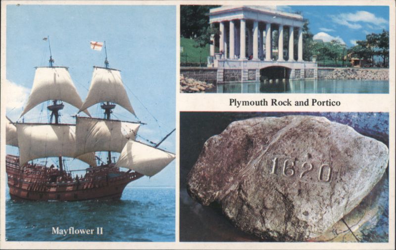 Mayflower II, Plymouth Rock and Portico, 1620 Massachusetts