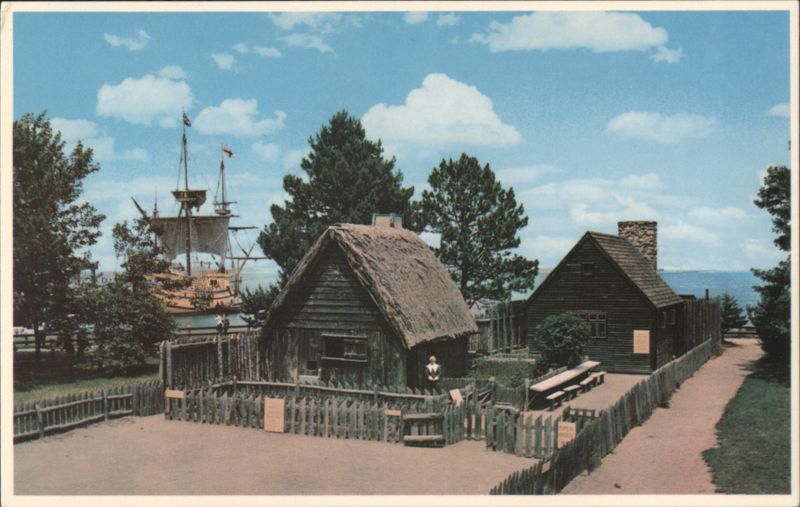 Pilgrim Houses, Mayflower II, Plymouth Rock Exhibit Massachusetts