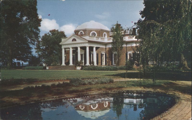 Monticello West Front Showing Fish Pond Charlottesville Virginia