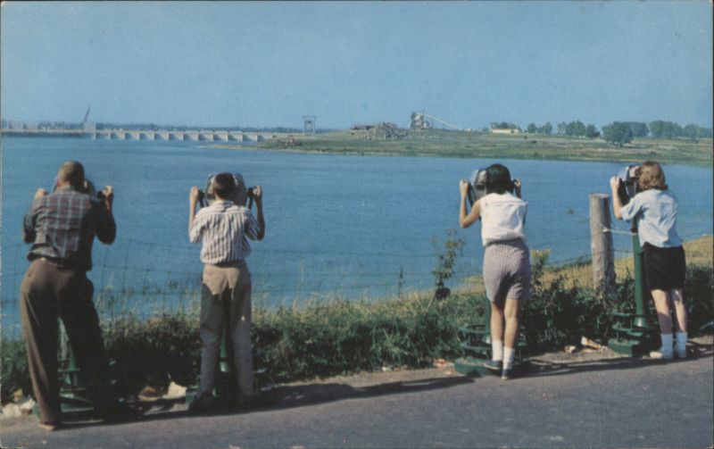Visitors Viewing Iroquois Control Dam, St. Lawrence River Seaway New York