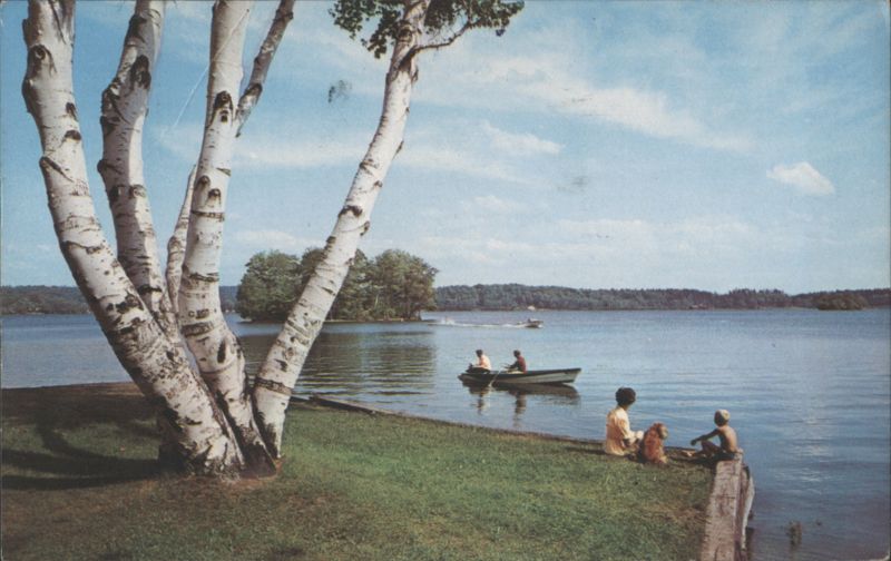 Pontoosac Lake Boaters & Birches Pittsfield Massachusetts
