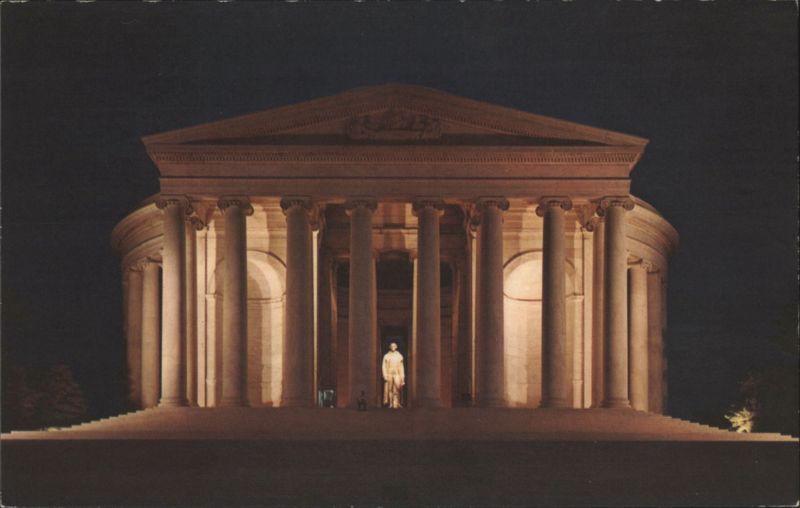 Jefferson Memorial at Night with Thomas Jefferson Statue Washington District of Columbia