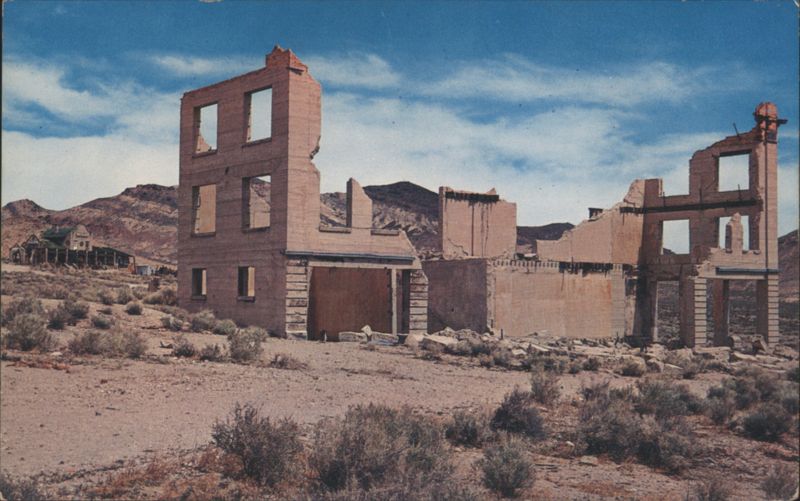 Rhyolite Ghost Town, John S. Cooke Bank Ruins Nevada