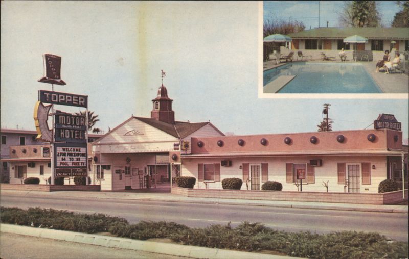 Topper Motor Hotel with Heated Swim Pool Bakersfield California