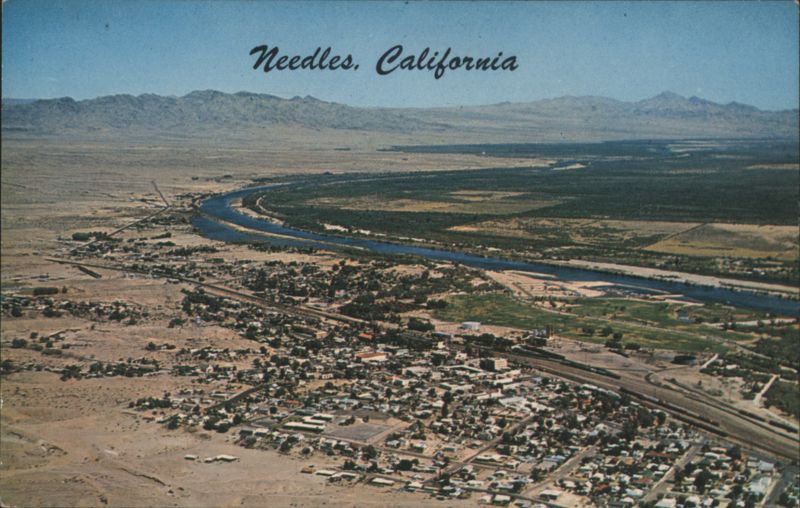 Needles, California Aerial View, Colorado River, US Hwy 66