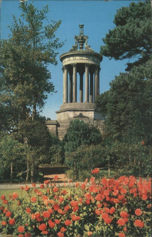 Burns Monument, Alloway with Red Flowers United Kingdom
