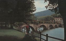 Bridge of Flowers, Shelburne Falls, Deerfield River Postcard