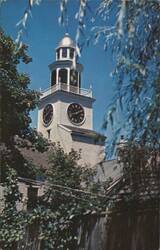 Town Clock & Tower, Unitarian Church, Nantucket Postcard