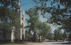 North Parish Church & Hay Scales Exchange, North Andover, MA Postcard