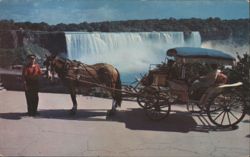 Victoria at Niagara Falls, Horse-Drawn Carriage Postcard