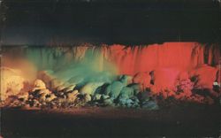 American Falls Illuminated in Winter, Niagara Falls Postcard