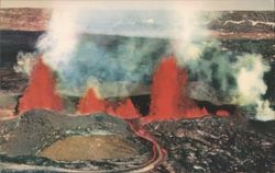 Eruption of Mauna Loa Volcano, Hawaii National Park Postcard