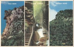 Old Man, Flume Gorge, Indian Head, Franconia Notch, NH Postcard