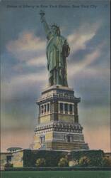 Statue of Liberty in New York Harbor Postcard