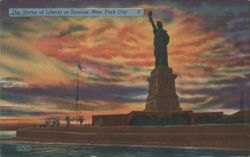 The Statue of Liberty at Sunrise, New York City Postcard