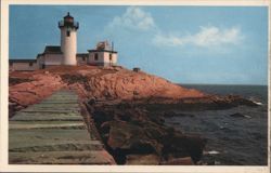 Eastern Point Light and Breakwater Postcard